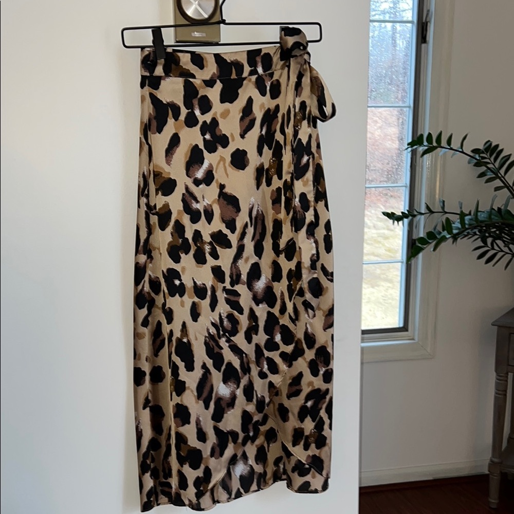 Leopard Print Wrap Skirt